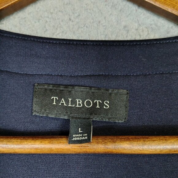 Talbots Blazer Womens Large Navy Red Striped Woven Tweed Stretch Business Casual - Picture 4 of 14